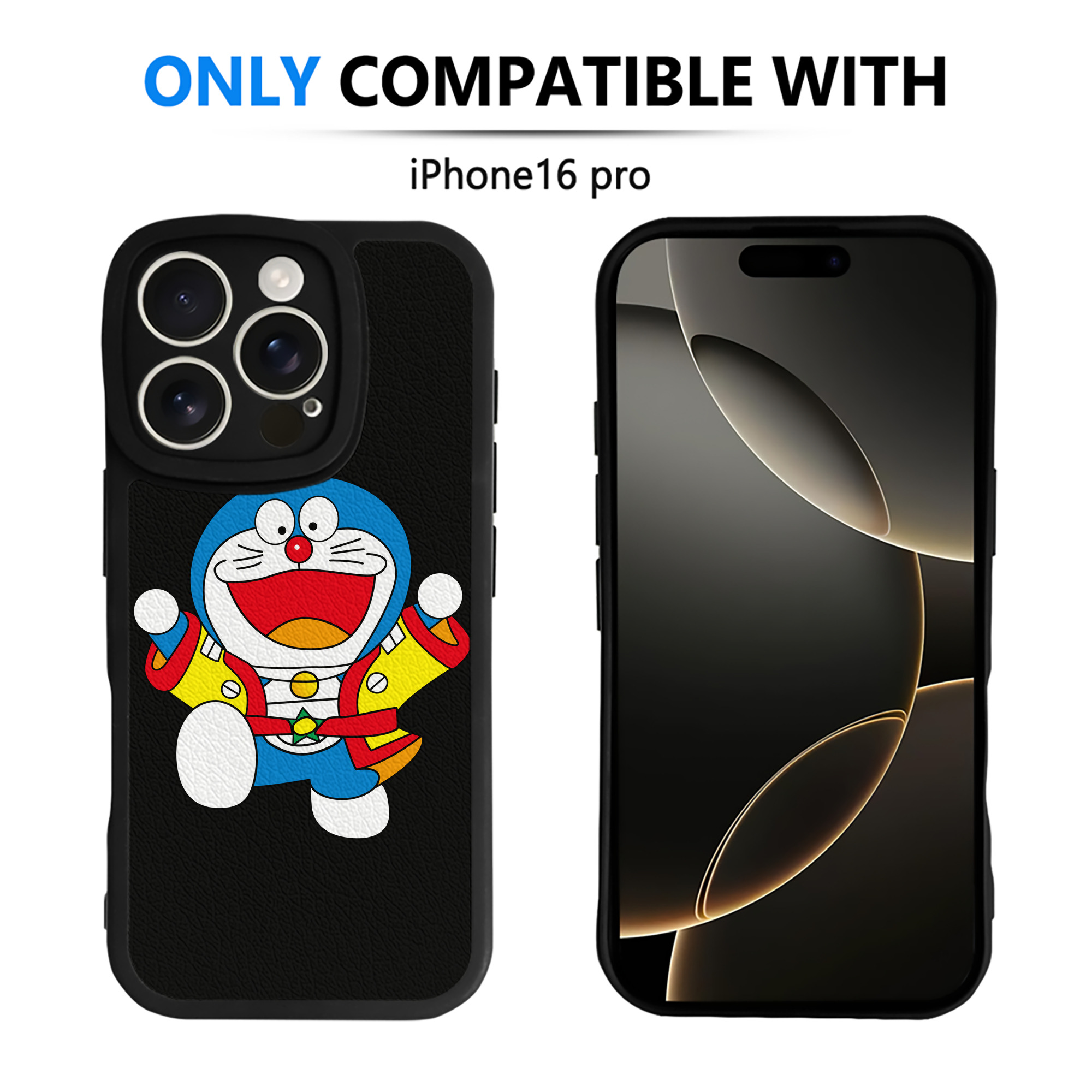 （画像用） ドラえもん Doraemon 【iPhone 16シリーズ対応】シリコンスマホケース（レザー調） 材質：シリコン